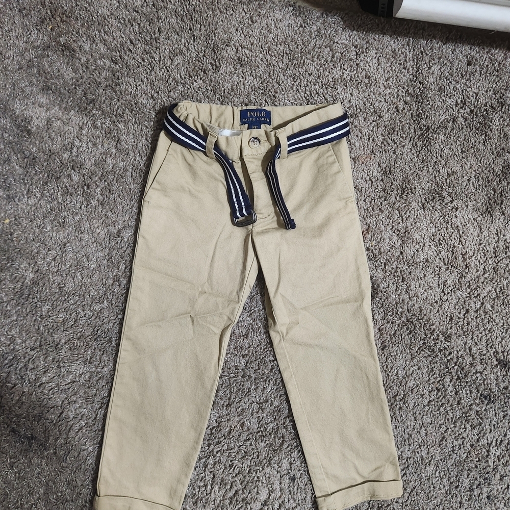 Polo by Ralph Lauren Beige Pants with Navy Accents